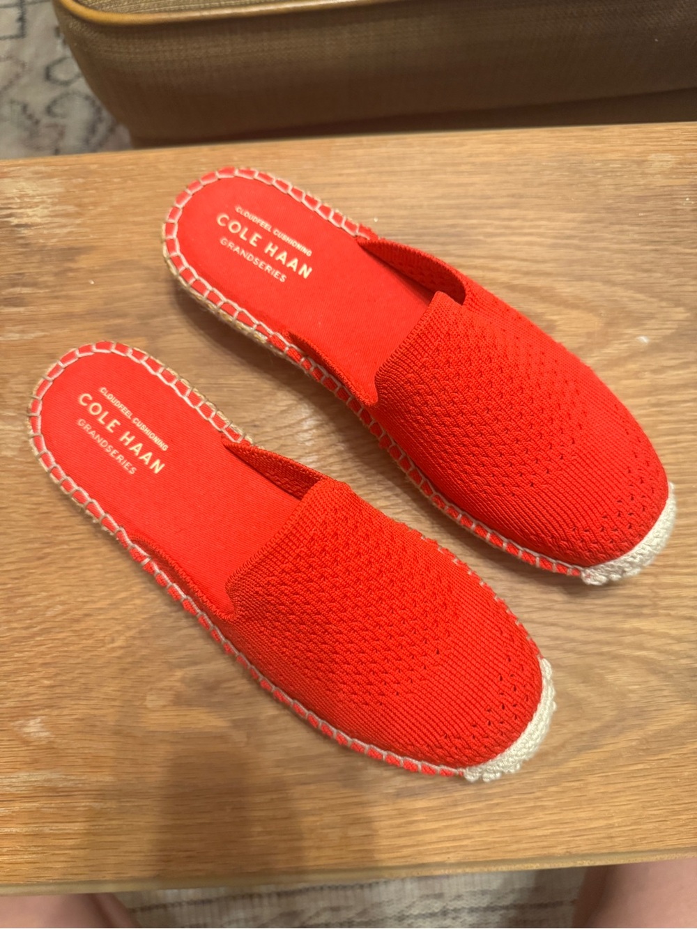 Cole Haan Red Knit Espadrille Mule